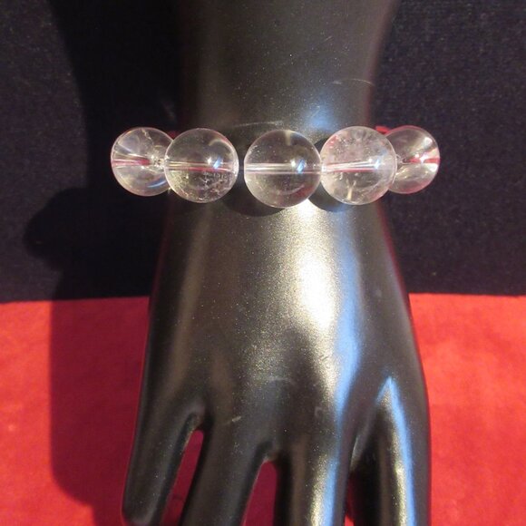 Clear Quartz Crystal Bracelet, Chunky, restrung, Vintage - Picture 6 of 10